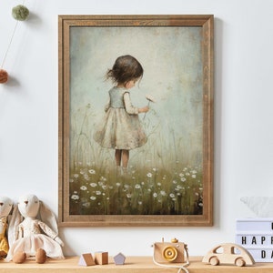 Rustic Nursery Decor, Girly Wall Art Print, Art for Girls Bedroom, Toddler Decor Girl, Wildflower Nursery Decor, Printable Art