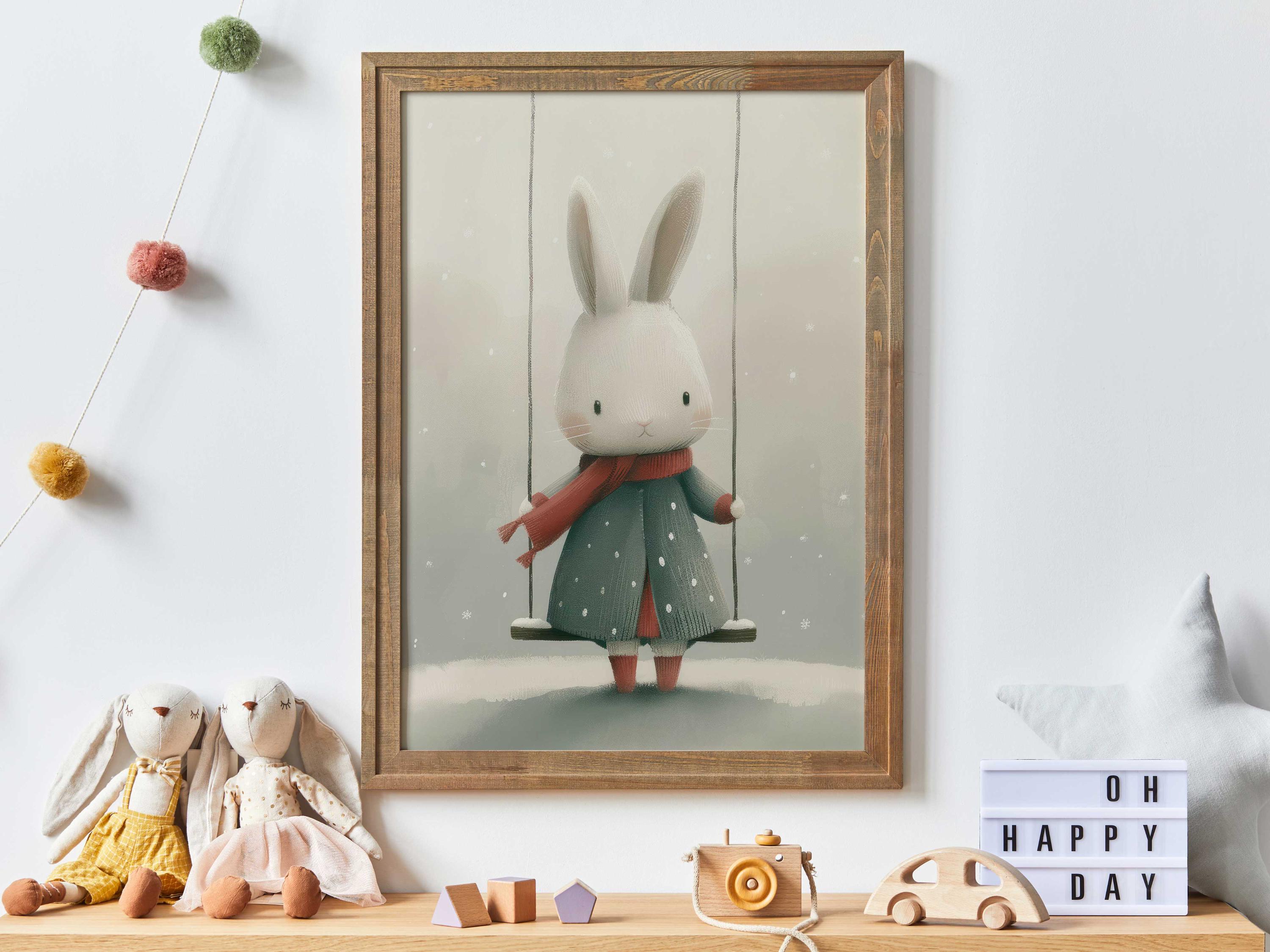 Bunny Nursery Art, Animal Art for Children's Room, Cute Bunny Print ...