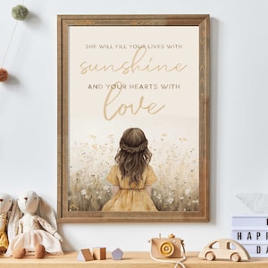 Daughter Quote Wall Art, Perfect Vintage Nursery Decor for Baby Girl, Instant Printable Gift for New Parents