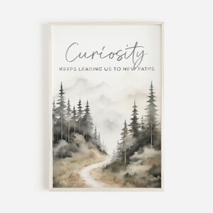 Curiosity-inspired Watercolor Forest - Quote Wall Art - Printable ...