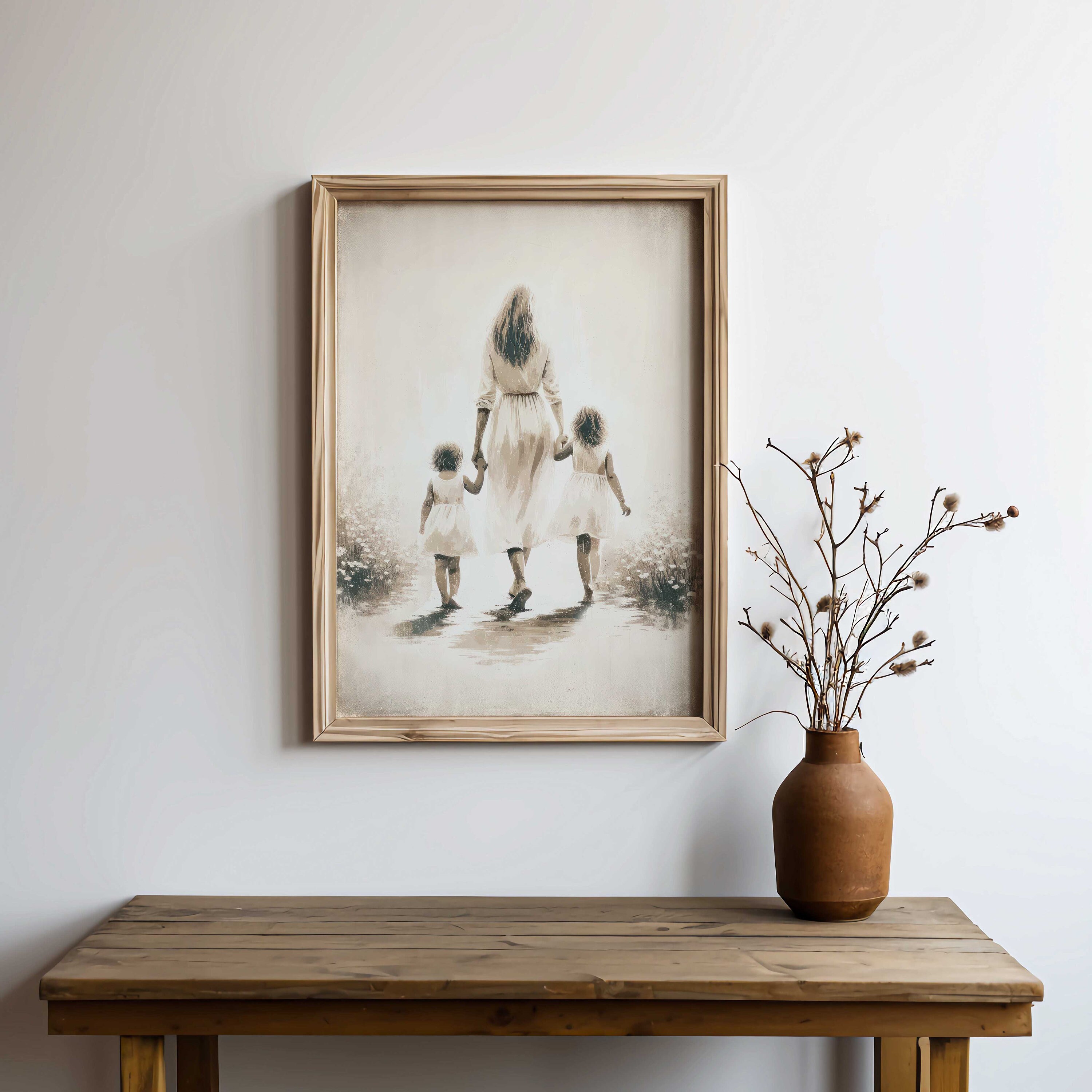 Mother and Daughters Wall Art, Daughter Print, Sisters Art Print ...