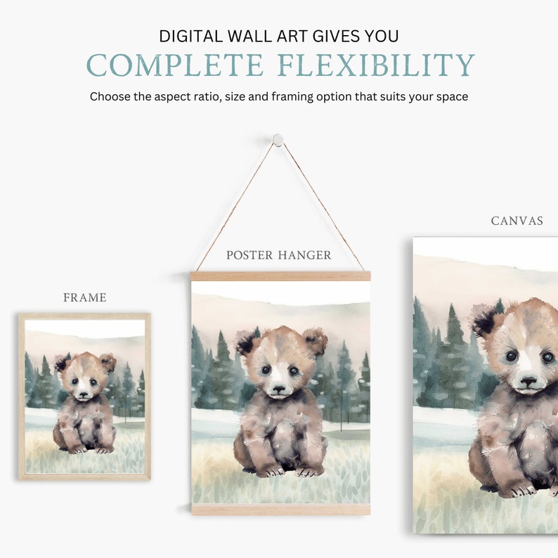 Woodland Baby Animal Nursery Wall Art, Bear, Wolf & Fox Prints ...