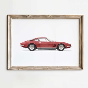 Ferrari Art. Vintage Ferrari Print, Car Nursery Decor, Vehicle Nursery Art, Boys Room Vintage Car Art Print, PRINTABLE Kids Room Wall Art