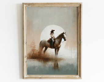 Horse Nursery Decor, Girl and Horse Wall Decor, Girls Room Decor, Horse Wall Art for Girl, Vintage Equestrian Art, PRINTABLE Girl Wall Art