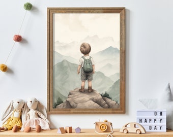 Adventure Toddler Decor, Boy Adventure Nursery, Toddler Room Decor Boy, Mountain Nursery Decor, Nursery Nature Decor, Printable Wall Art