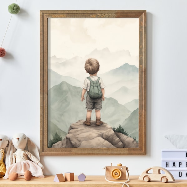 Adventure Toddler Decor, Boy Adventure Nursery, Toddler Room Decor Boy, Mountain Nursery Decor, Nursery Nature Decor, Printable Wall Art