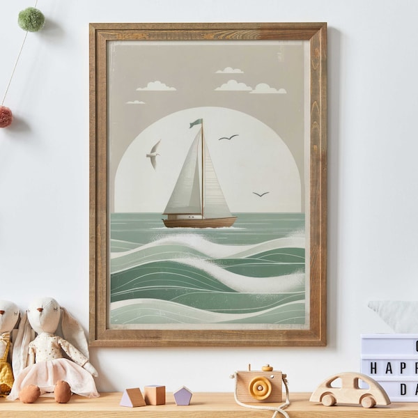 Sail Boat Print - Etsy