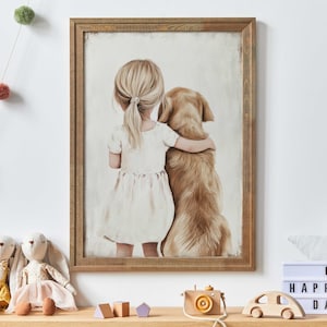 Golden Retriever Nursery Decor, Dog Nursery Art, Golden Retriever Gift for Baby, Girls Room Dog, Golden Retriever Print, PRINTABLE Dog Art