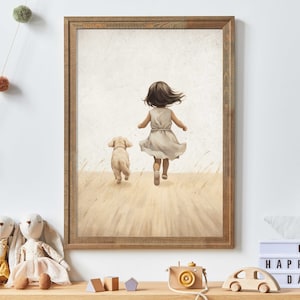* antique picture ❀* 女の子とワンちゃんのいる 版画プリント antique picture ❀* 女の子とワンちゃんのいる 版画プリント