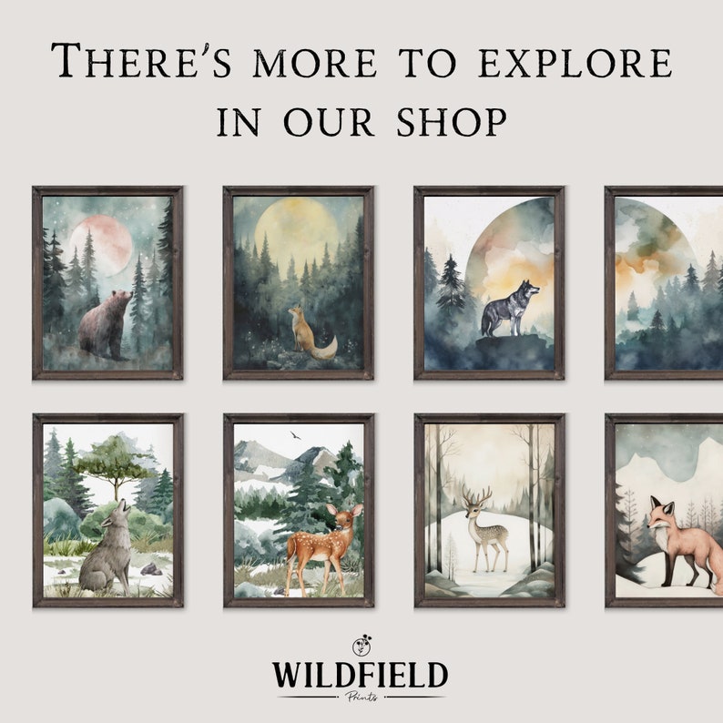 Bear Nursery Art, Bear Family Print, Forest Animal Prints, Woodland Nursery Prints, Toddler Room Decor Boy, Printable Wall Art image 12