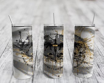 Fourth Wing Skinny Stainless Steel Tumbler 20 oz or 30 oz with Lid and Reusable Straw, Flip Top Add On