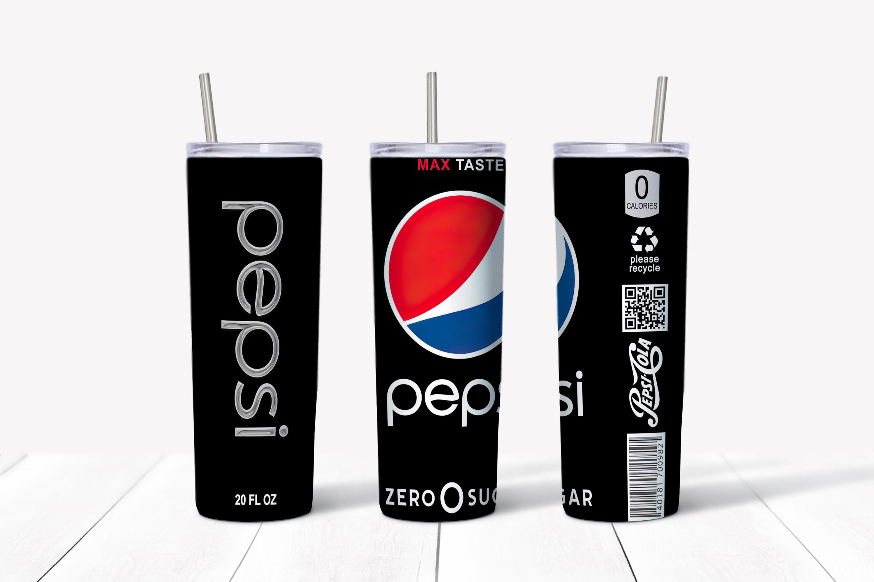 Pepsi Zero Skinny Stainless Steel Tumbler 20 Oz or 30 Oz With Lid