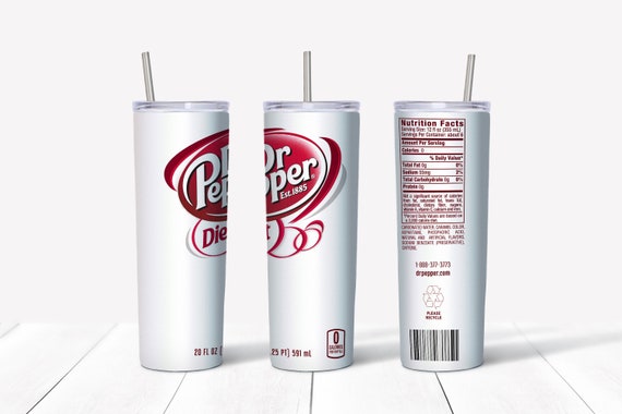 Dr. Pepper - Skinny Steel Tumbler with Straw, 20oz