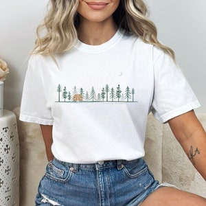 Pine Tree Shirt Vintage Style Cabin in the Woods Shirt Secluded Cabin Shirt Sunrise Cabin Tee Gift For the Cabin Vintage Weight Shirt