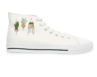 Hanging Plant Shoe for Women Memory Foam Sneaker Hanging Plant Shoes Women's High Top Sneakers Gift for Plant Lover Gift Shoes for Gardener