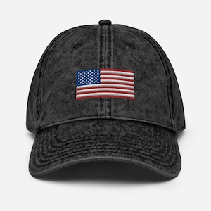 American Flag Hat for 4th of July Vintage Style Flag Hat for Independence Day Hat Patriotic Embroidered Hat