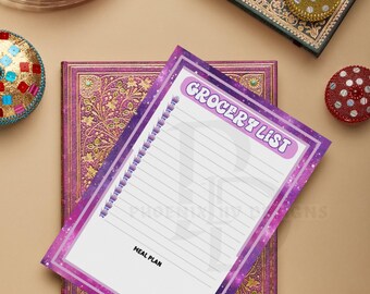 Galaxy Grocery List Template: Printable Food Shopping Planner (PDF)