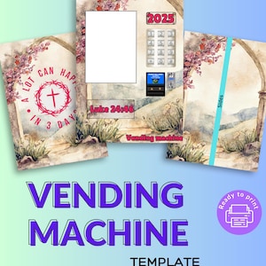 Printable Vending Machine Template Bundle, Digital Download, Spiritual Gift, 8.5x11