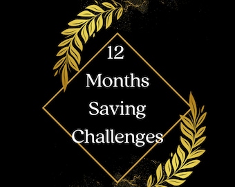 12-Month Savings Challenge: Money Tracker Printables (PDF)
