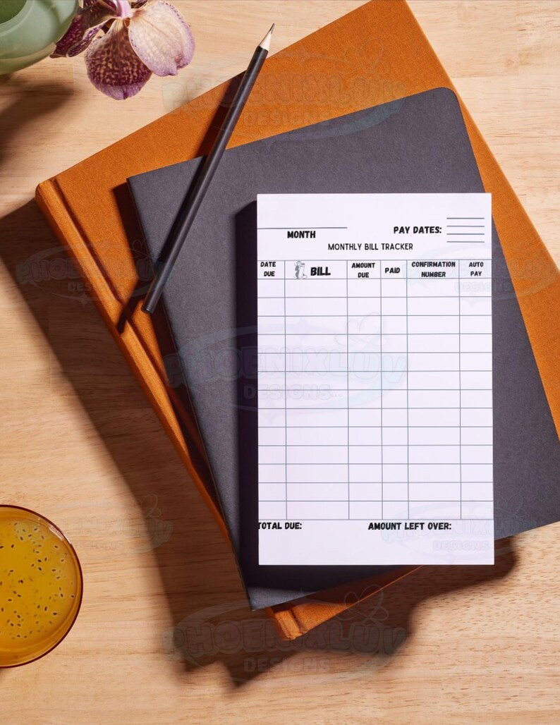 Monthly Bill Tracker Printable, Template, Budget Organizer, Expense ...