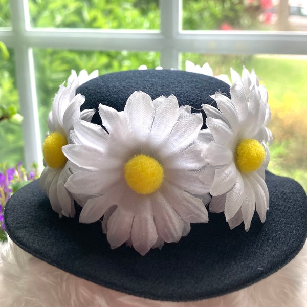 Daisy Bloom Hat, Garden Hat, Headwear for Pets or Girls - One Size Diameter 5"