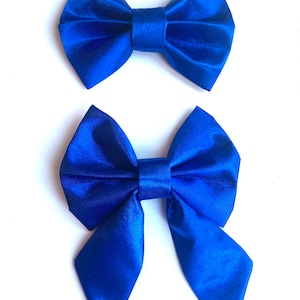Ocean Blue Collar Sailor Bow Tie Set, Dog Bow, Bow Tie for Dog & Cat, or Hair Bow for Girl - Size S3.5&quot; - L5.5&quot;