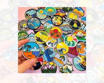 Embroidery Iron-On Patch, Outdoor Nature Gift
