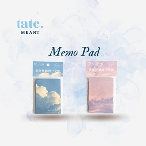 Sky Dreams Memo Pad Set - White Clouds and Pinkish Violet Clouds - Whimsical Cloud Design Notepads - Creative Stationery