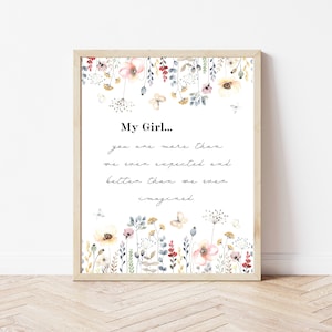 Mein Mädchen-Kinderzimmer-Zitat. Kindergarten-Zitat-Druck. Wandkunst für Mädchenzimmer. Kinderzimmer-Drucke. Geschenk zur Babyparty. Kinderzimmer-Dekor. Kinderzimmerschild.