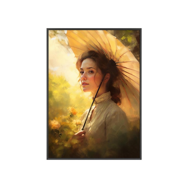 LADY WITH PARASOL 2, digital poster, nature, outdoor, relaxation, landscape, feminine, nostalgia, romantic