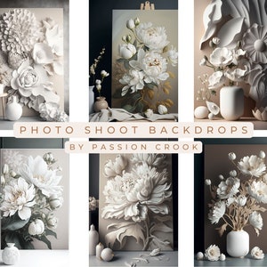 Neutral Floral Digital Backdrops Bundle Maternity Backdrop Overlays Studio Backdrop Neutral Overlays Fine Art Textures Photoshop Overlays