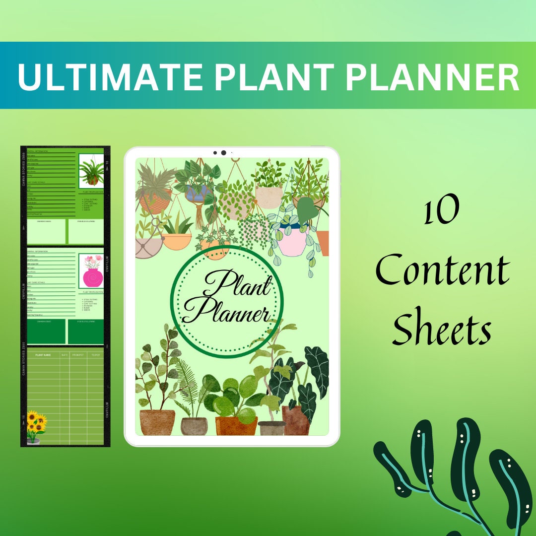DIGITAL PLANT PLANNER, Printable Instant Download - Etsy