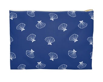 Bolsa para accesorios con forma de concha de vieira en azul real
