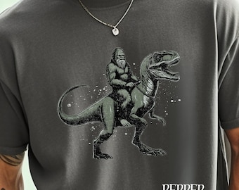 Funny Sasquatch Dinosaur Shirt: Vintage Bigfoot Tee, Cryptid Humor T-Shirt, Outdoor Adventure Graphic Tee, Nature Lover Gift, Bigfoot Top