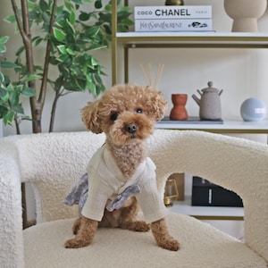 Organic Cotton Dog Hanbok, Traditional Korean Costume for Female Dogs