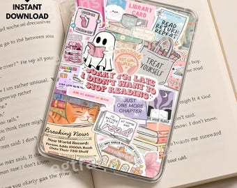Halloween Ghost Kindle Insert, Book Lover Stickers (Digital Download)