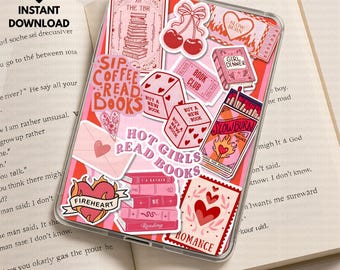 Pink Bookish Kindle Insert,Printable Cover Download,Digital Download