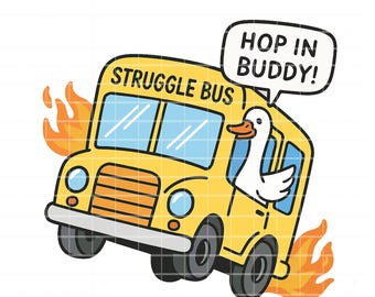 Ganso do Ônibus da Luta PNG, Clipart Engraçado sobre Saúde Mental (Download Digital)