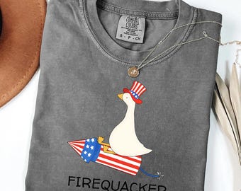 Firequacker Goose PNG, 4th of July Design (Digital Download)