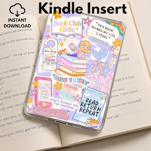 Lizzie McGuire Book Club Kindle Insert, Cute Girlie Printable Cover, Kindle Insert Paperwhite, Kindle Stickers, Retro Aesthetic Reading