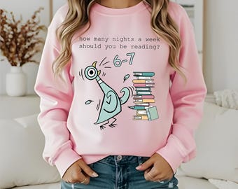 Funny Teacher Reading Pigeon PNG, Trendy Design (Digital Download)