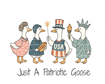 Vaterländische Gans Clipart PNG, lustige USA Gans (digitaler Download)