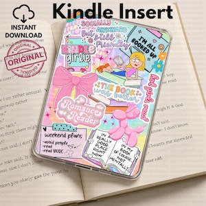 Lizzie McGuire Pastel Bookish Kindle-inlägg, läsning utskrivbar nedladdning