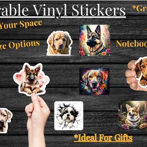 Adorable Dog Sticker Pack – Vinyl Stickers | Cute Puppy Stickers | Dog Lover Gift | Laptop, Water Bottle, Journal, More
