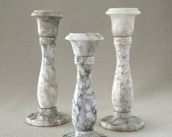 Vintage Italian marble set of 3 candle holders