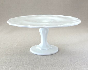 Vintage Milk glass cake stand, Indiana Glass teardrop