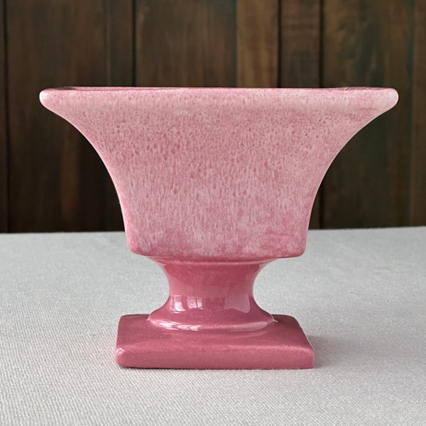 Vintage Haeger Planter, Pink Square Pedestal