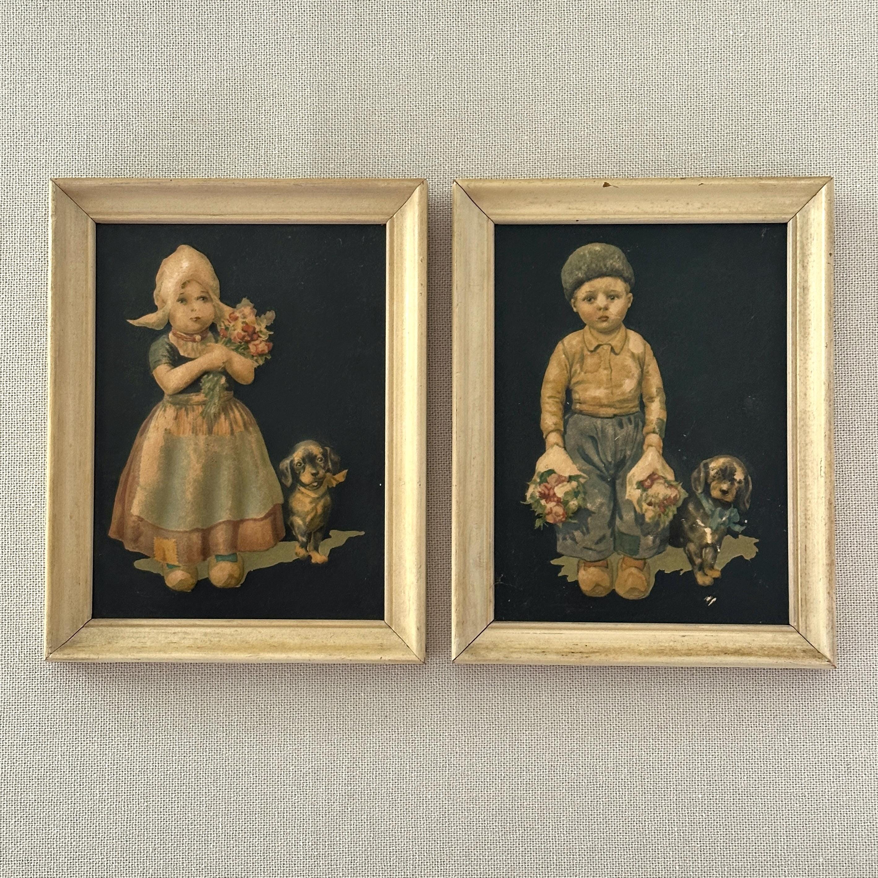 Vintage Dutch Boy and Girl Print Set: Nursery Wall Art - Etsy