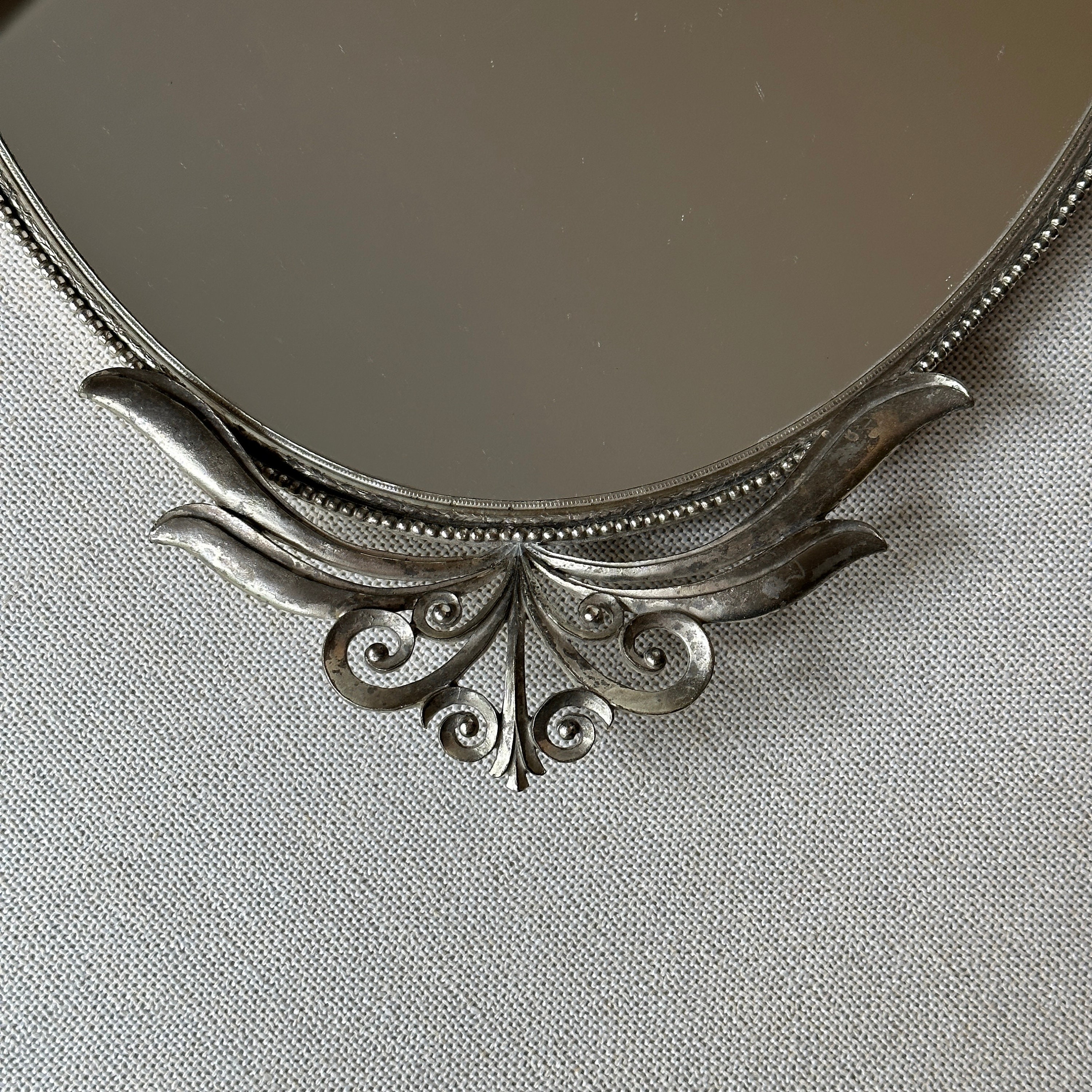 Vintage Oval Vanity Mirror With Metal Frame, or Wall Mirror - Etsy