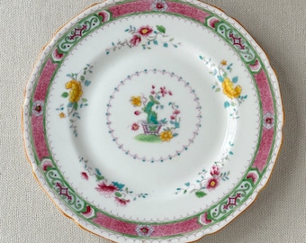 Vintage pink Royal Dalton bonsai dinner plate. Collectable and charming!